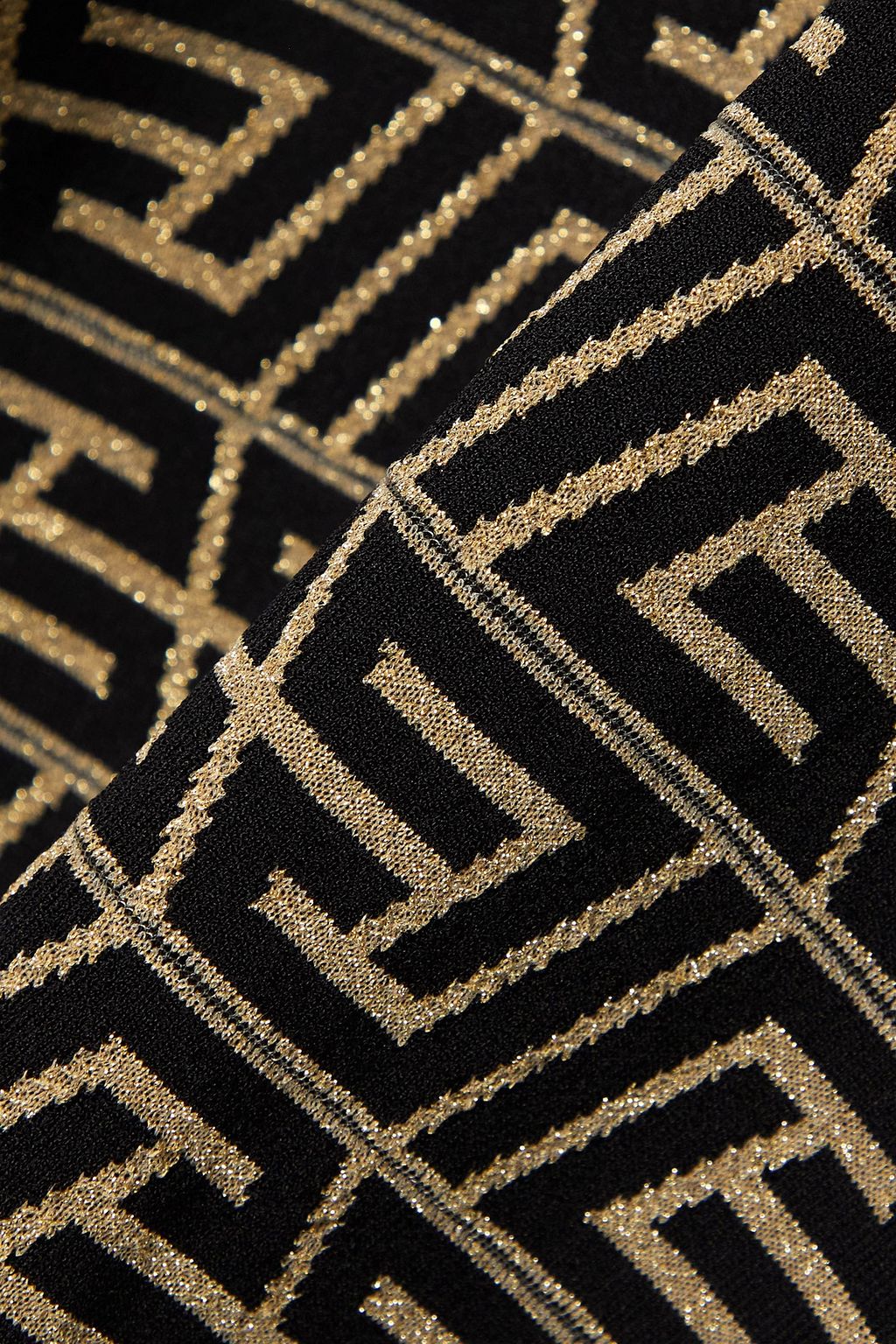 BALMAIN Metallic jacquard-knit mini dress