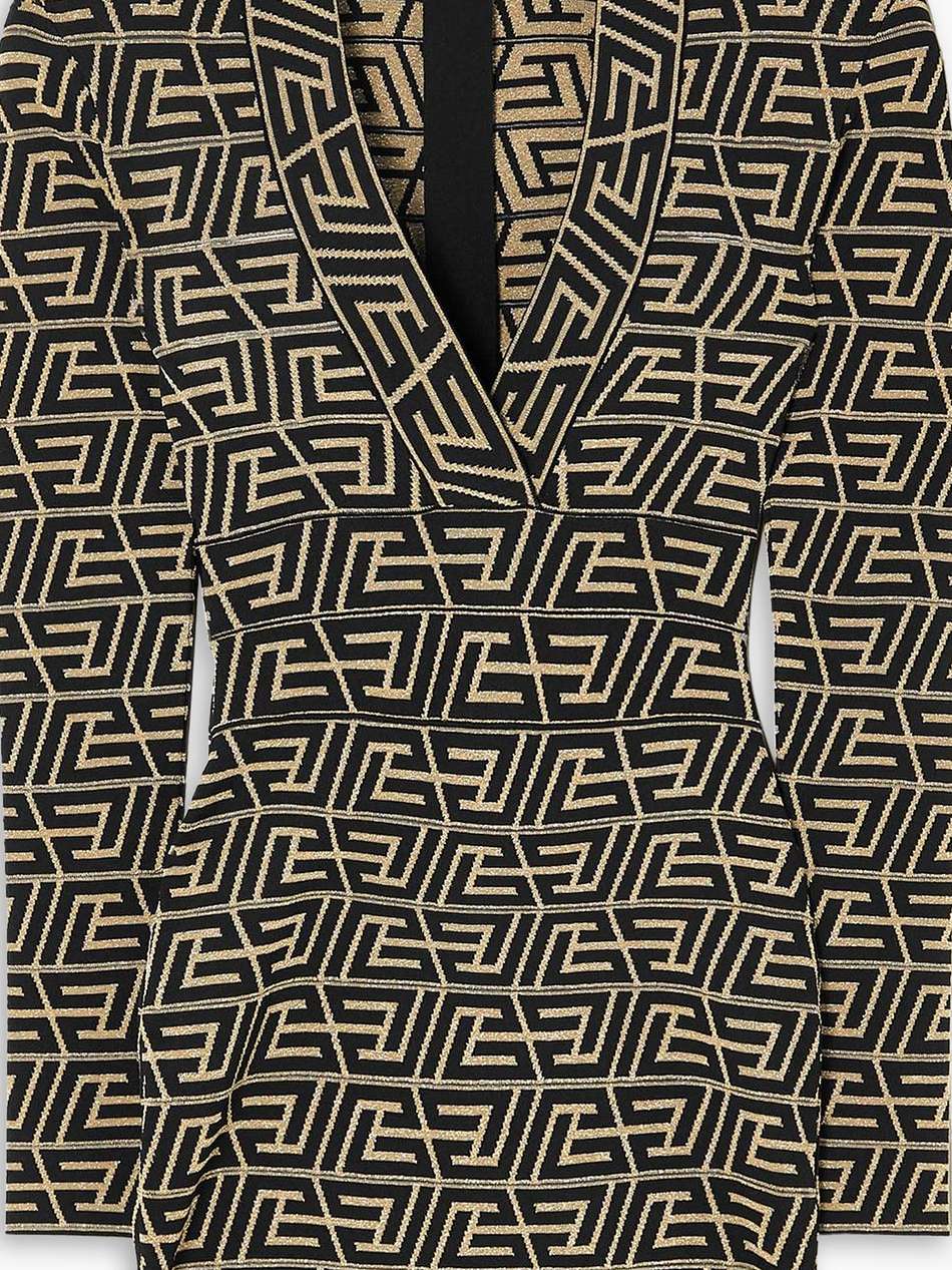 metallic jacquard-knit mini dress
