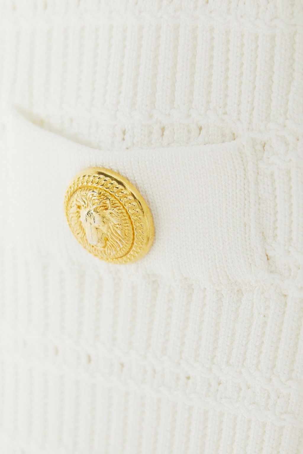 BALMAIN Midirock aus Rippstrick mit Zierknöpfen