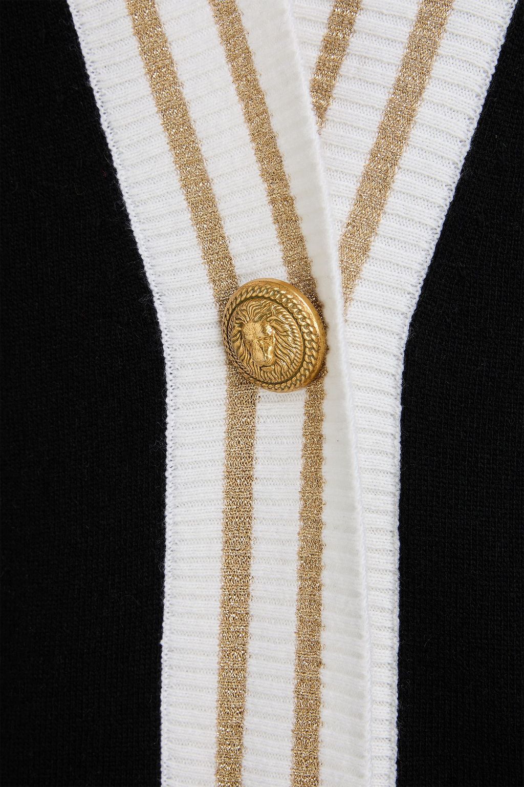 BALMAIN كارديغان من مزيج الصوف مزخرف بلمعة معدنية