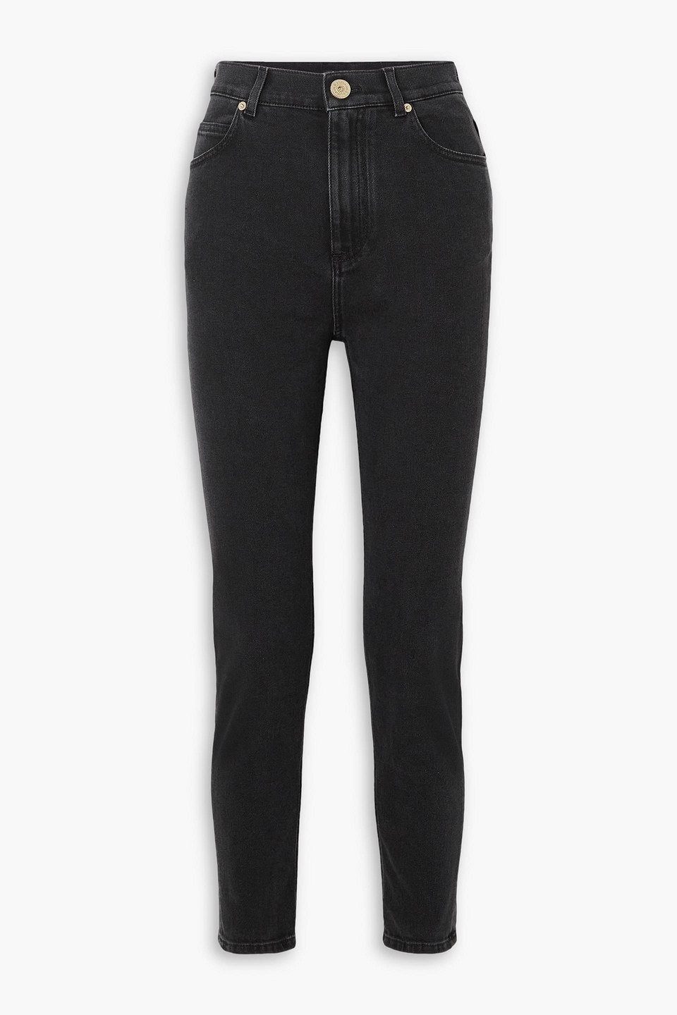 Balmain Schmale High-rise-jeans In Black