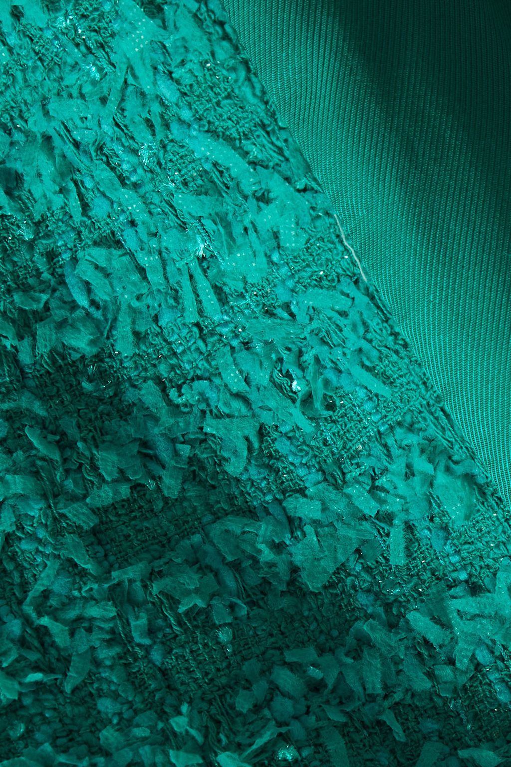 BALMAIN Jacke aus Tweed aus einer Baumwollmischung mit Fransen