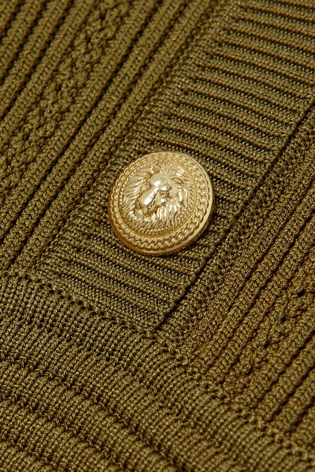 BALMAIN Minikleid aus Rippstrick mit Zierknöpfen