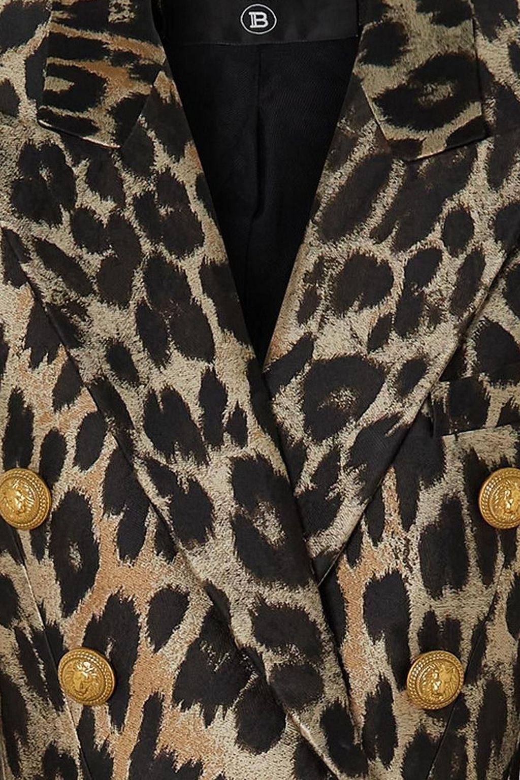 BALMAIN Double-breasted metallic leopard-jacquard blazer