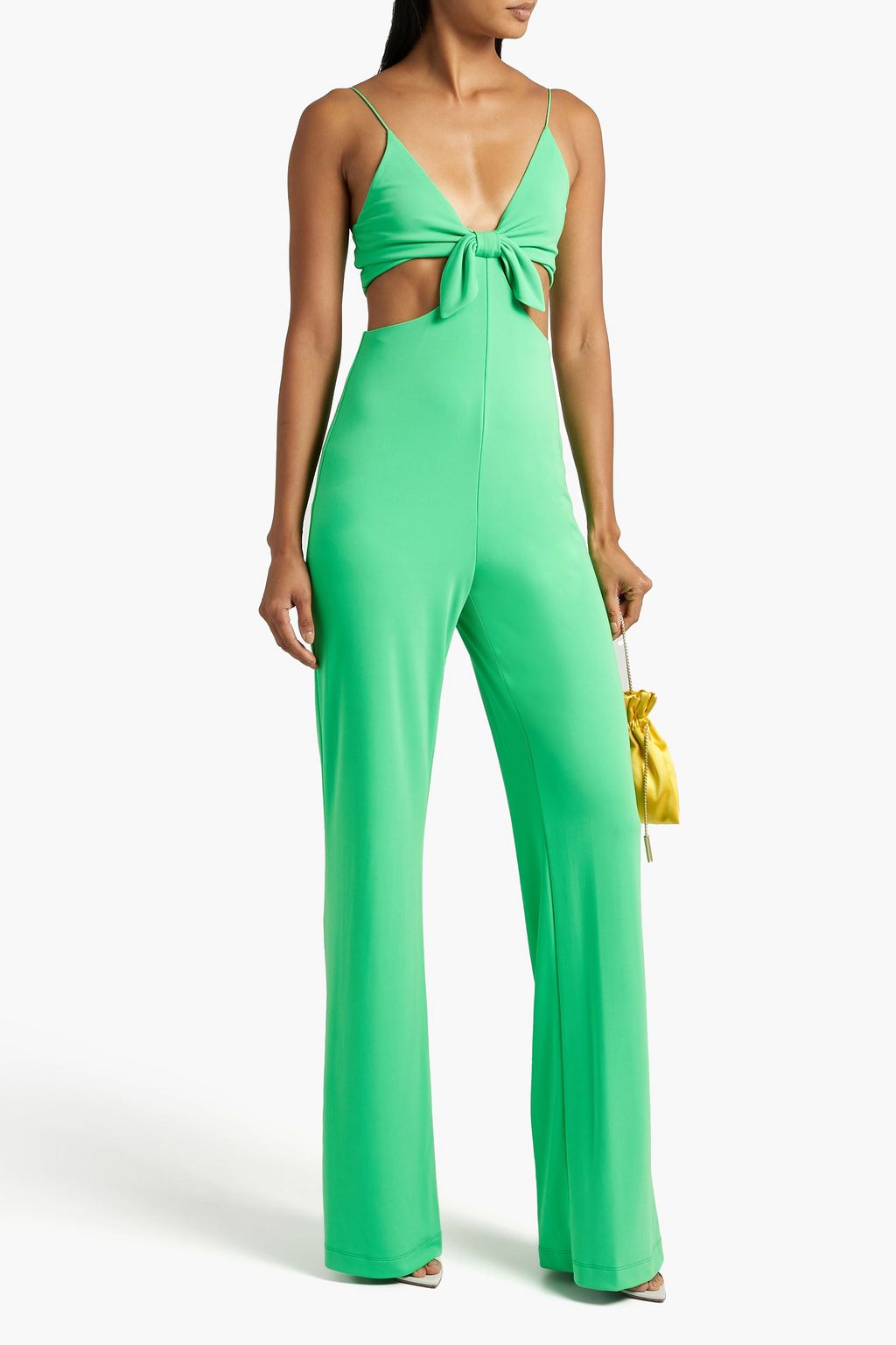 ALICE + OLIVIA Havana bow-embellished cutout cady jumpsuit