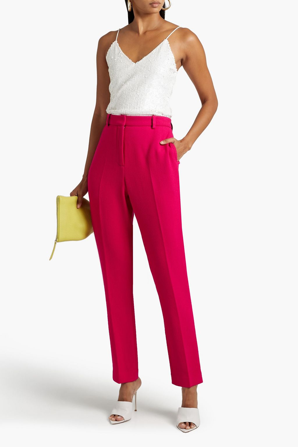 ALICE + OLIVIA Delray sequined mesh camisole THE