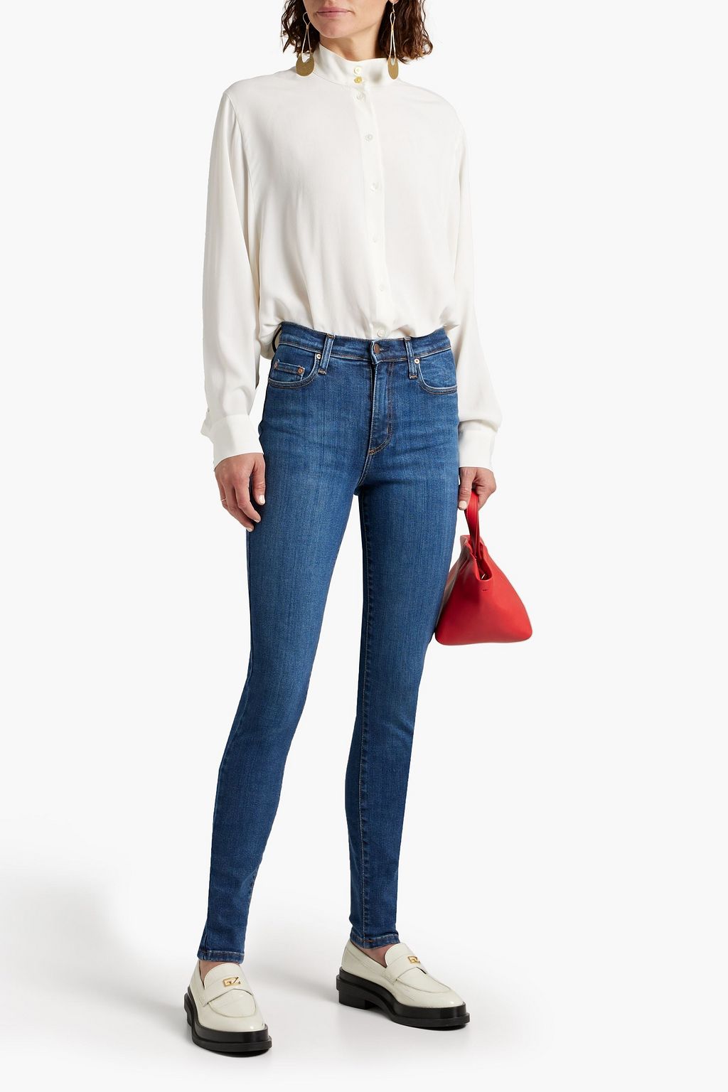 NOBODY DENIM بنطلون جينز سكيني «سايرن» قصير مرتفع الخصر