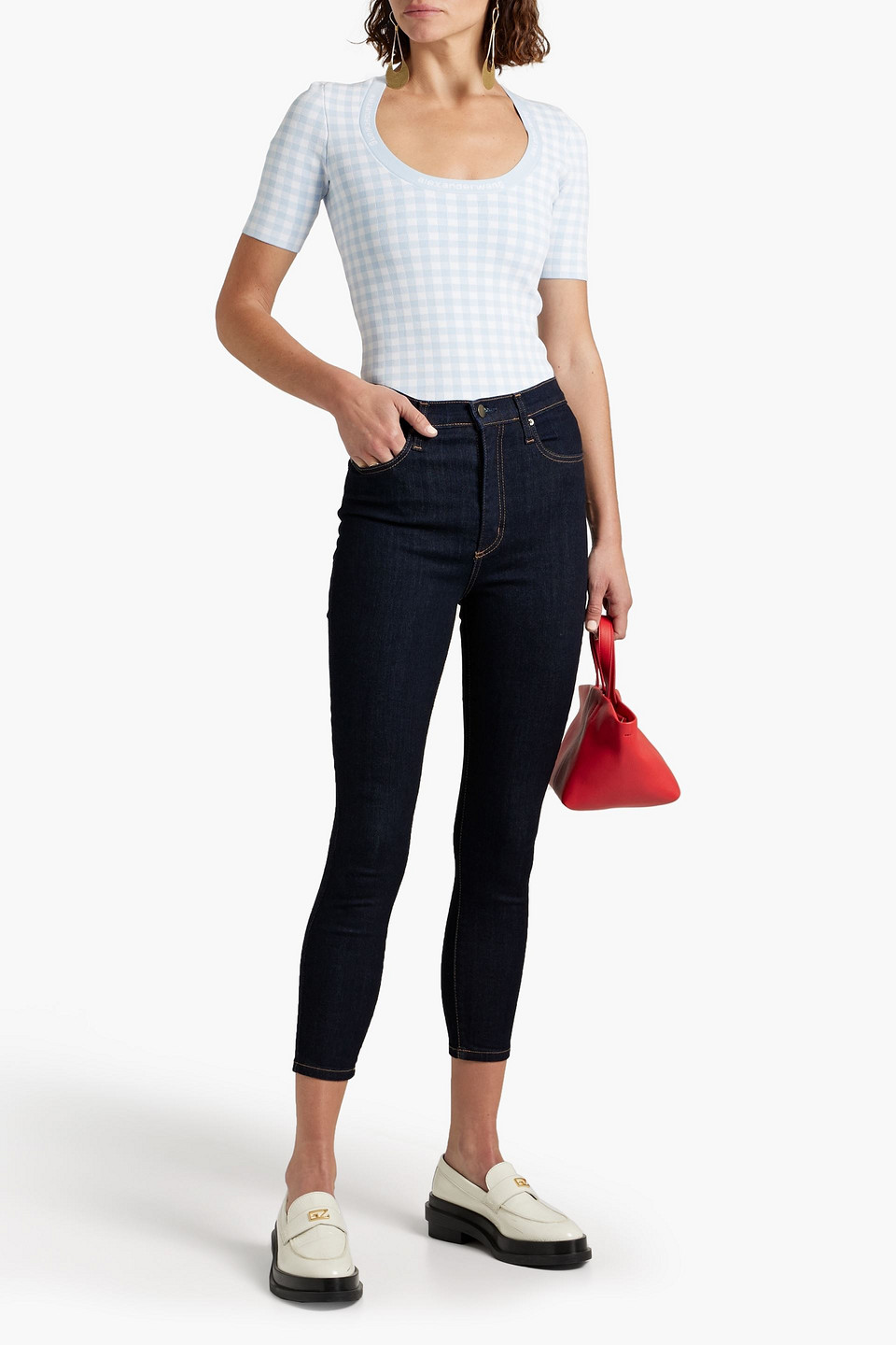 Nobody Denim Siren Cropped High-rise Skinny Jeans In Dark Denim