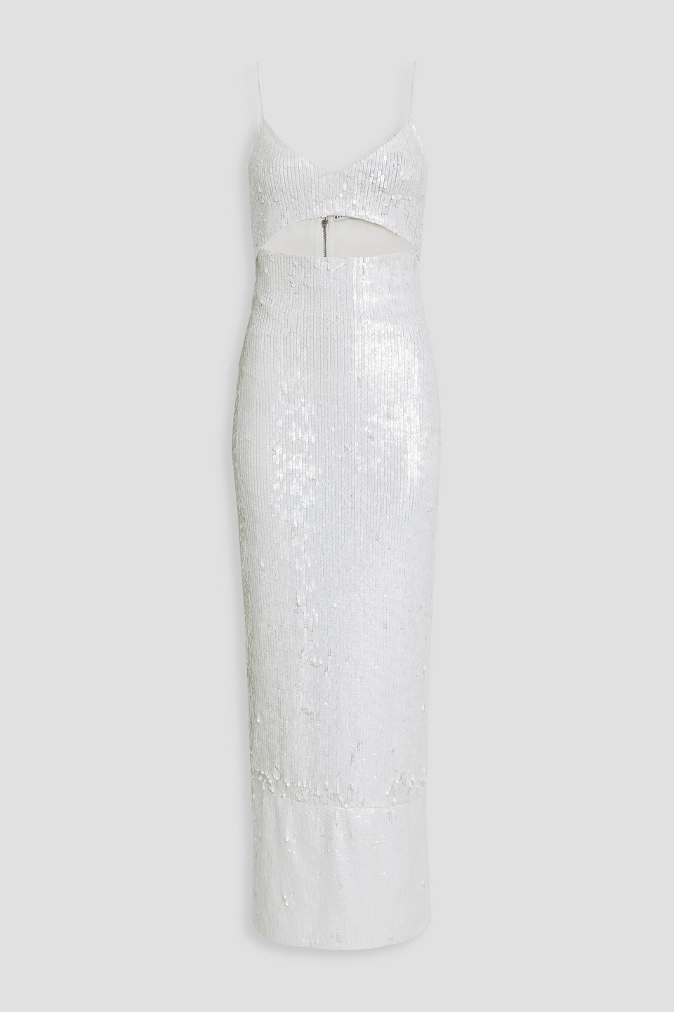 Alice And Olivia Valli Fitted Cut-out Cami Dress In White