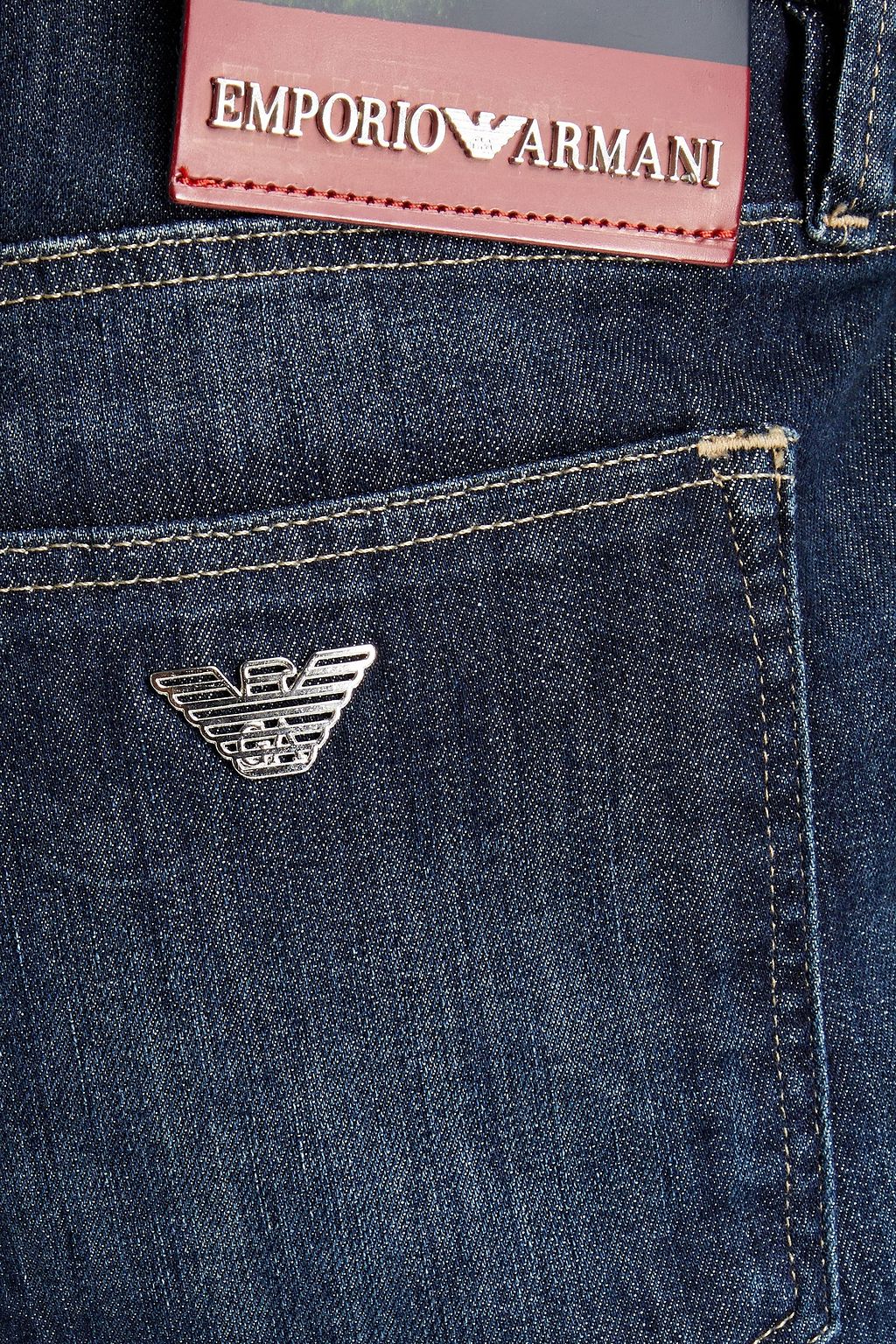 EMPORIO ARMANI Slim-fit faded denim jeans