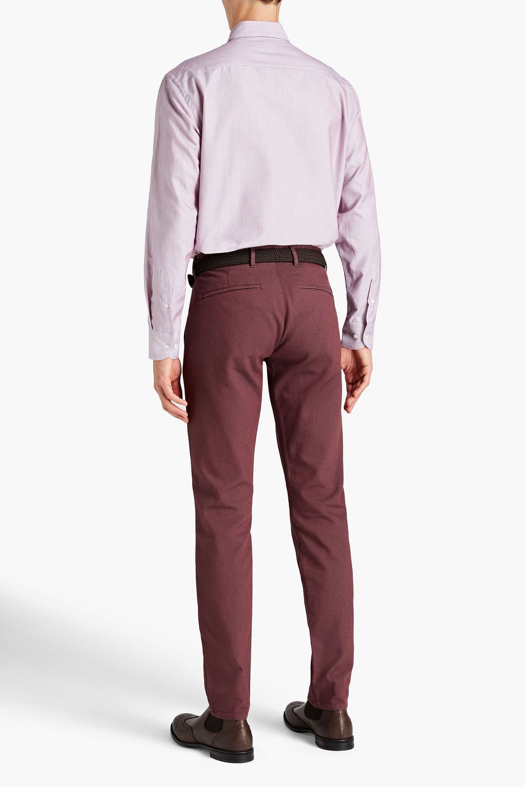 EMPORIO ARMANI Striped cotton-jacquard shirt