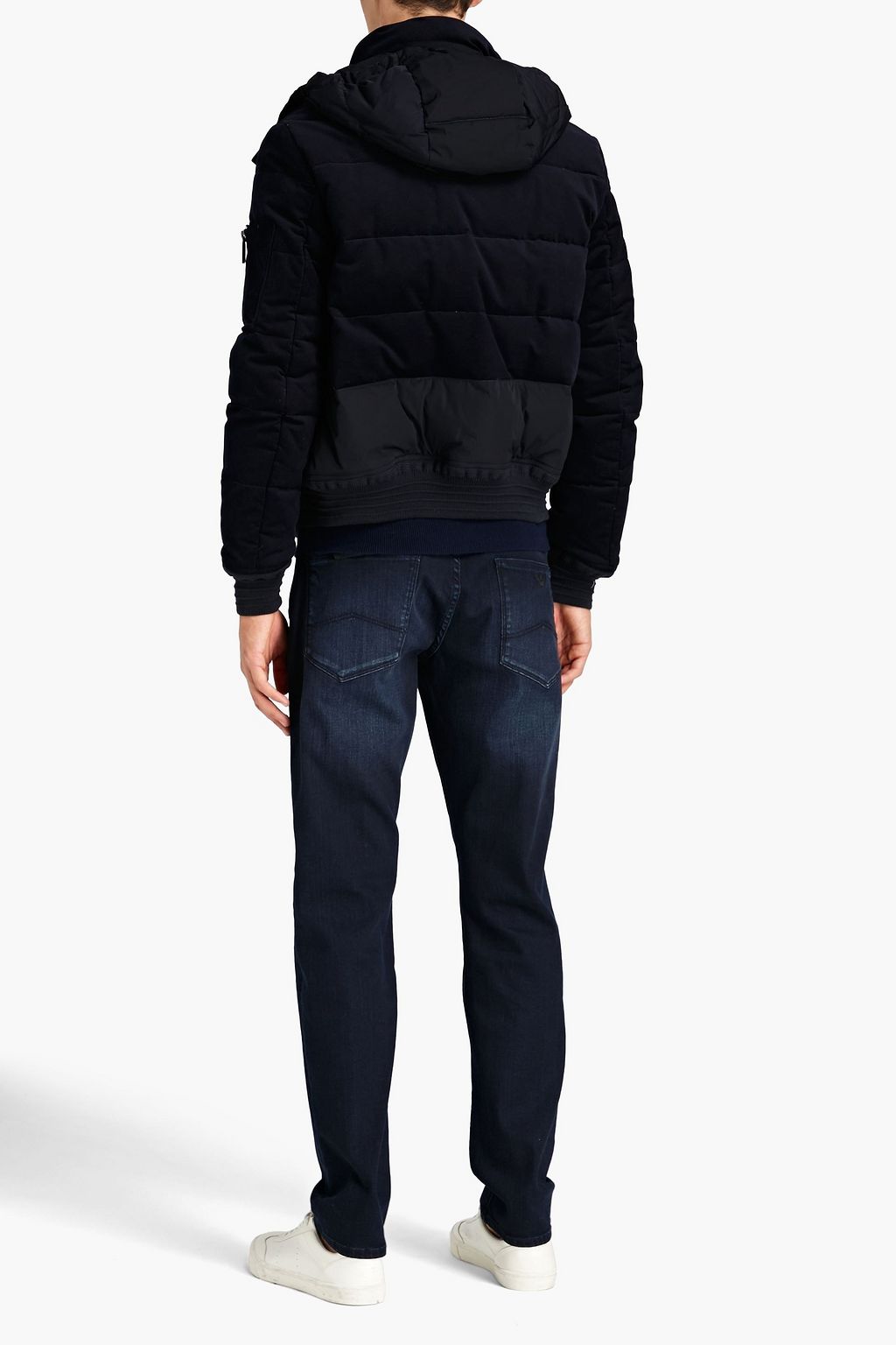 EMPORIO ARMANI Slim-fit whiskered denim jeans