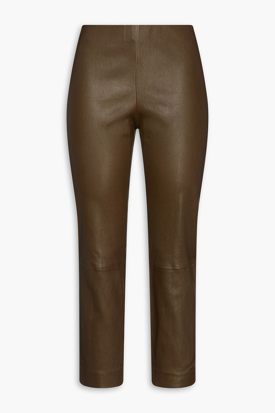 Vince Leather Leggings In Brown