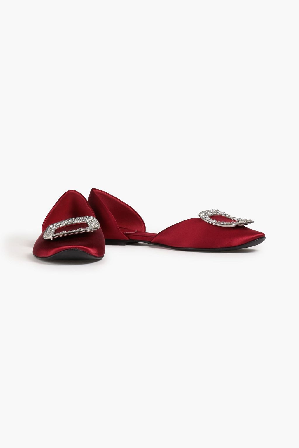 ROGER VIVIER Buckle-embellished satin ballet flats