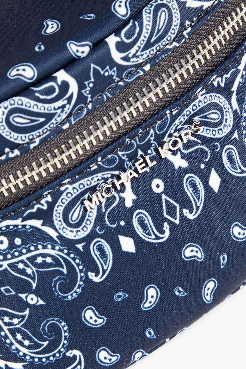 MICHAEL KORS Faux leather-trimmed paisley-print twill belt bag