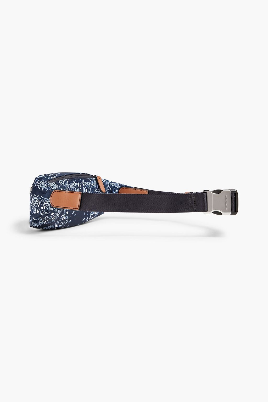 MICHAEL KORS Faux leather-trimmed paisley-print twill belt bag