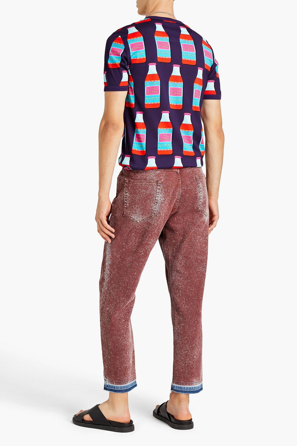 DOLCE & GABBANA Tapered frayed denim jeans