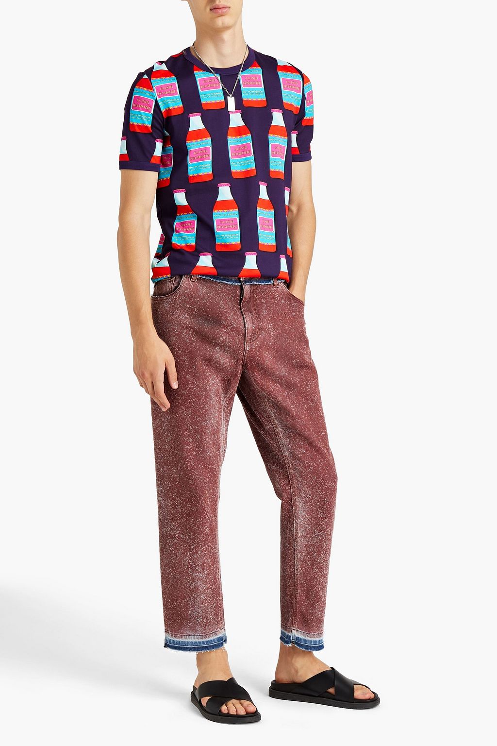 DOLCE & GABBANA Tapered frayed denim jeans