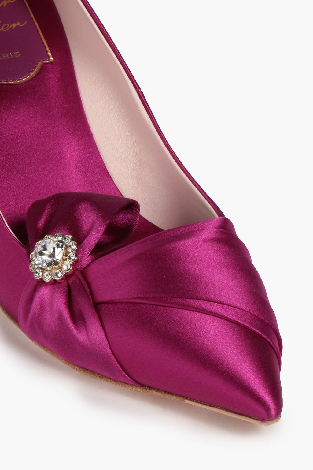 ROGER VIVIER Crystal-embellished satin pumps