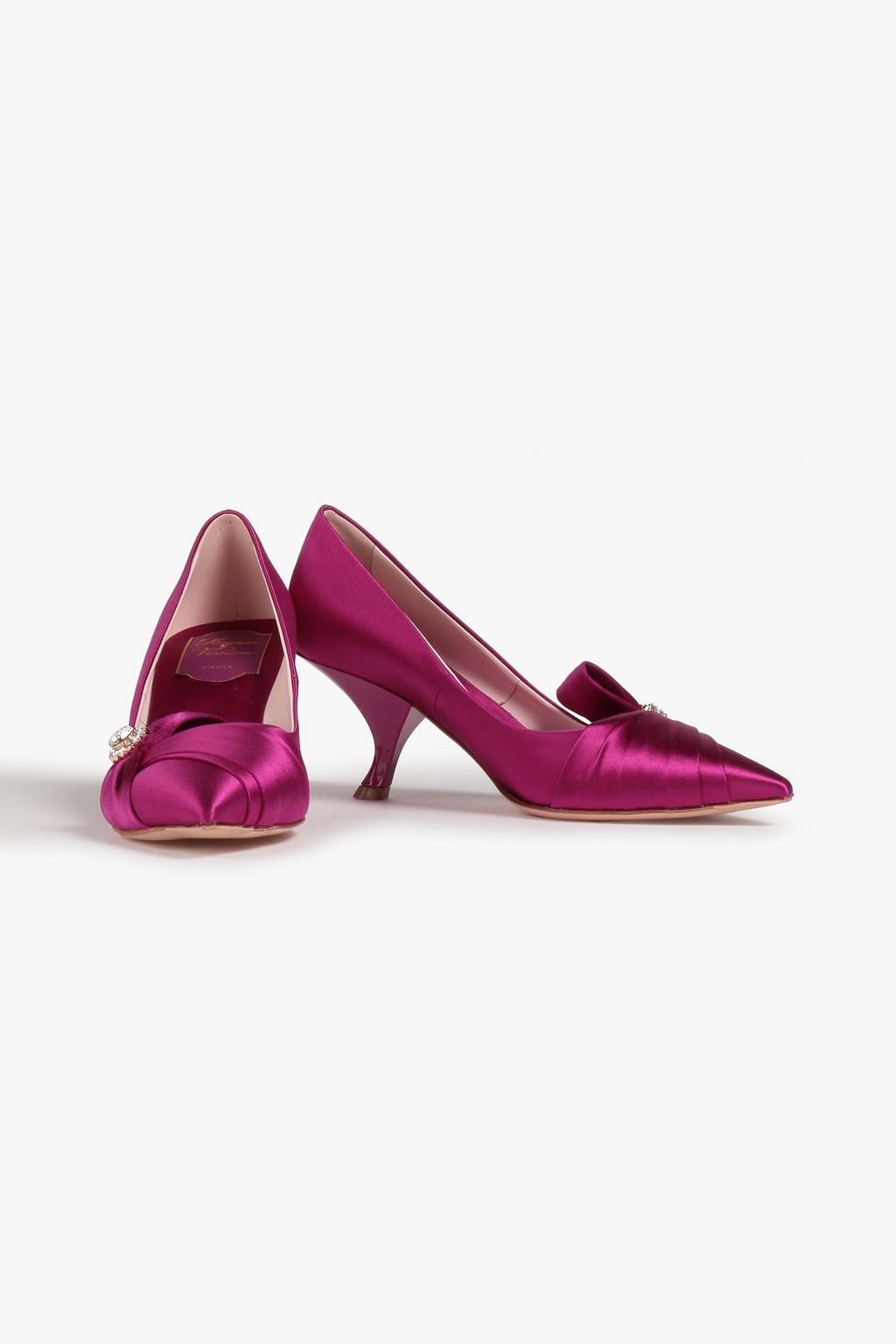 ROGER VIVIER Crystal-embellished satin pumps