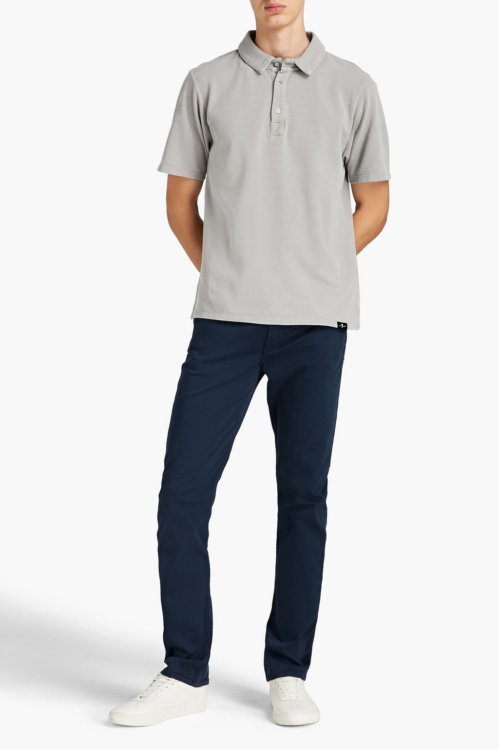 7 FOR ALL MANKIND Slimmy slim-fit cotton-blend sateen pants
