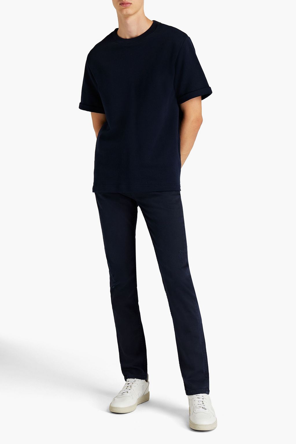 7 FOR ALL MANKIND Ronnie skinny-fit distressed denim jeans