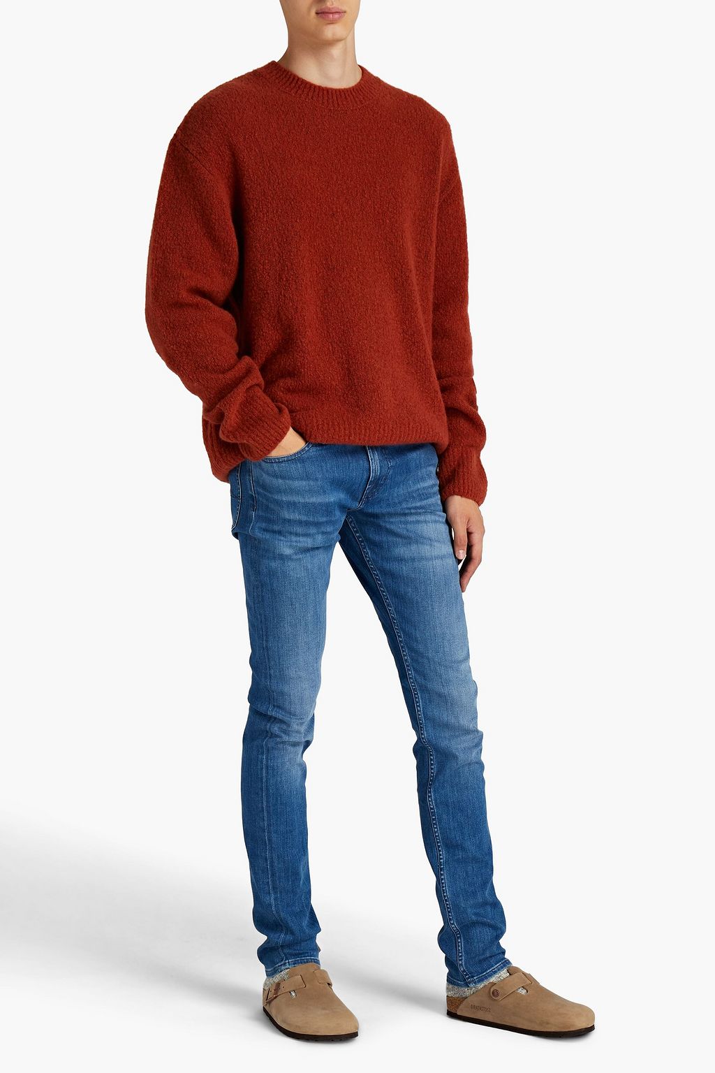 7 FOR ALL MANKIND Ronnie skinny-fit faded whiskered denim jeans