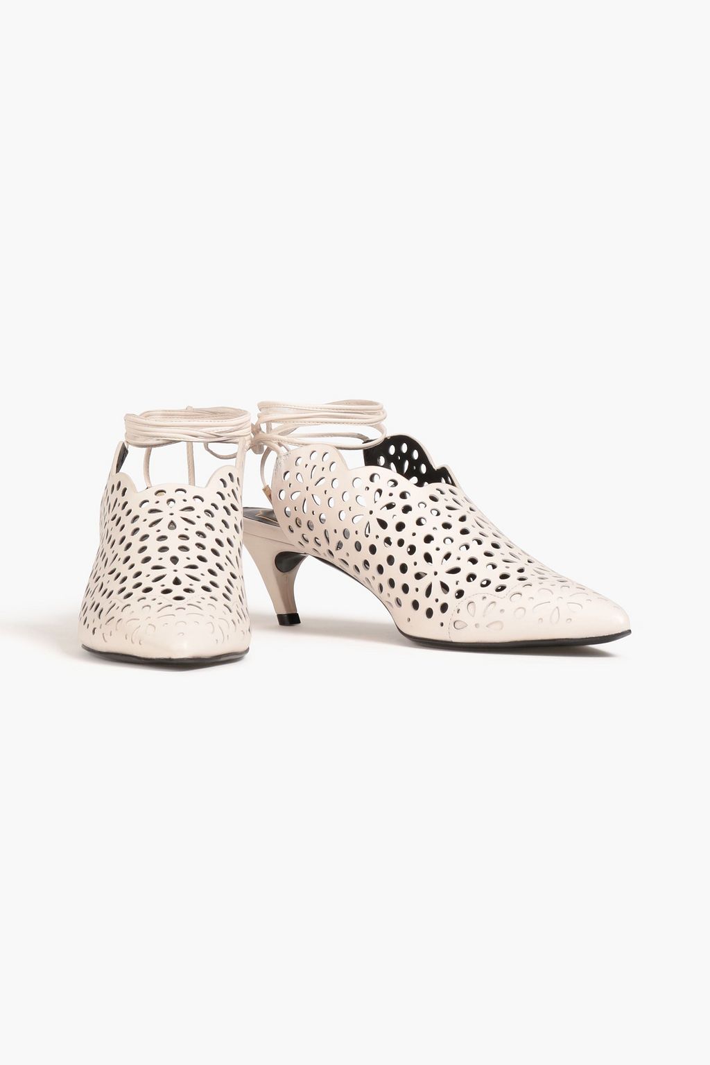ROGER VIVIER Lace-up laser-cut leather pumps