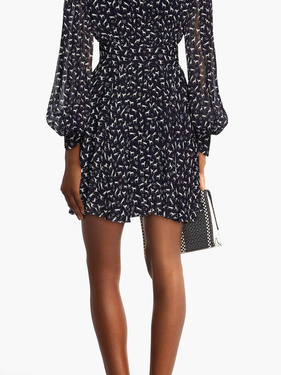 wrap-effect printed crepon mini dress