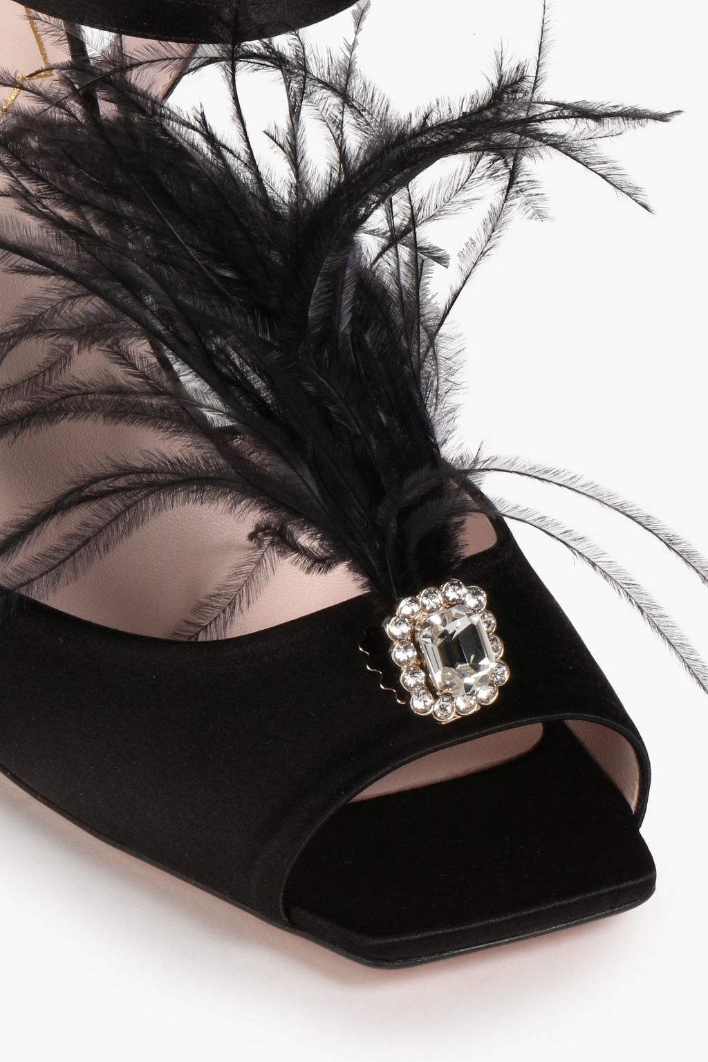ROGER VIVIER صندل من الساتان مزين بزخارف