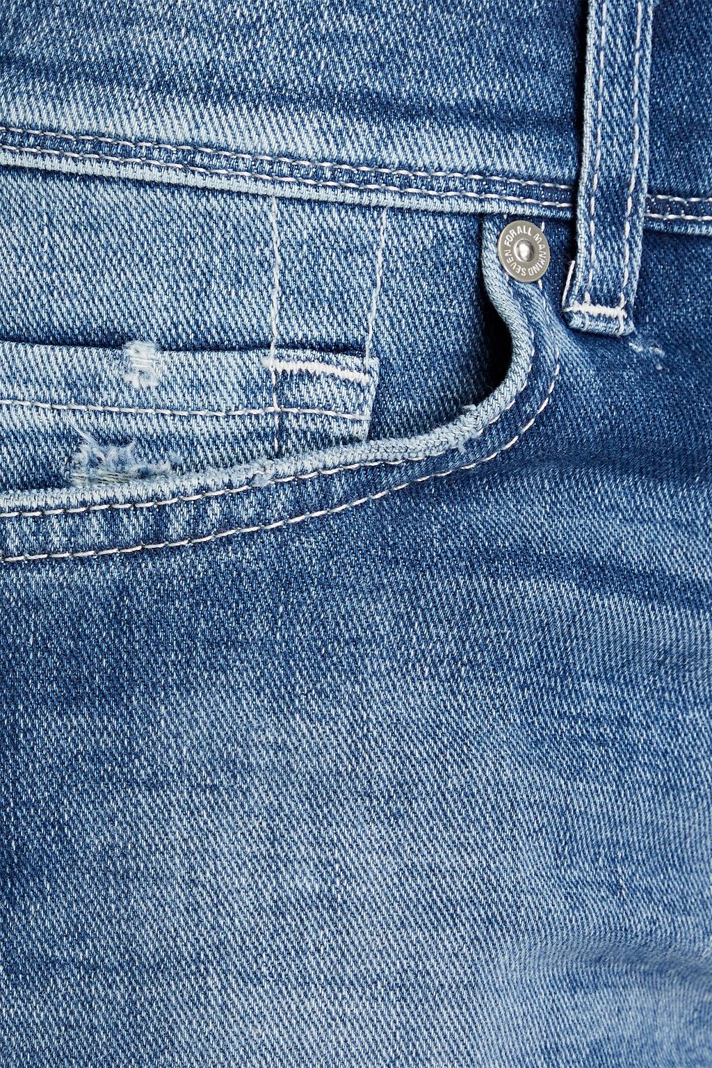 7 FOR ALL MANKIND Ronnie skinny-fit faded distressed denim jeans