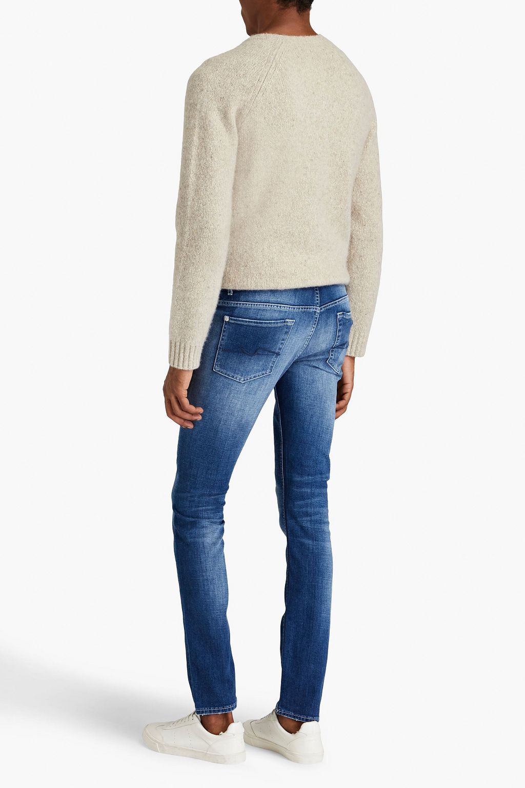 7 FOR ALL MANKIND Ronnie skinny-fit faded distressed denim jeans