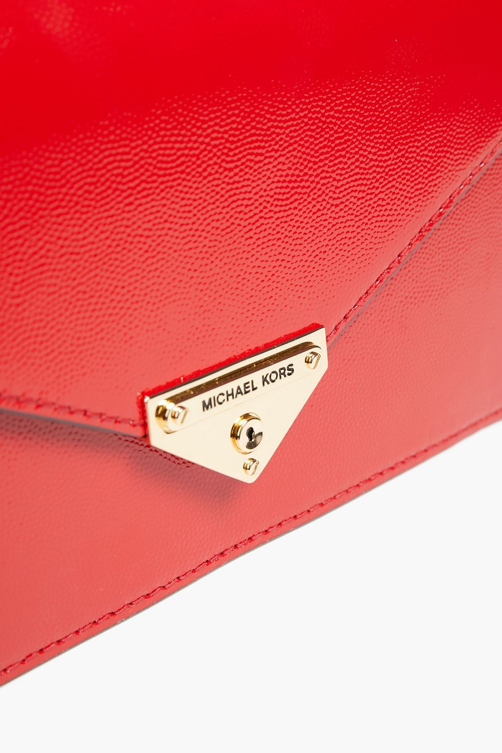 MICHAEL MICHAEL KORS Textured faux patent-leather clutch