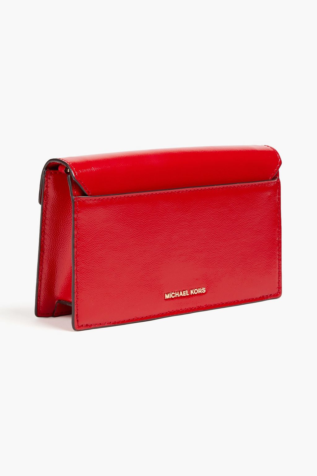 MICHAEL MICHAEL KORS Textured faux patent-leather clutch