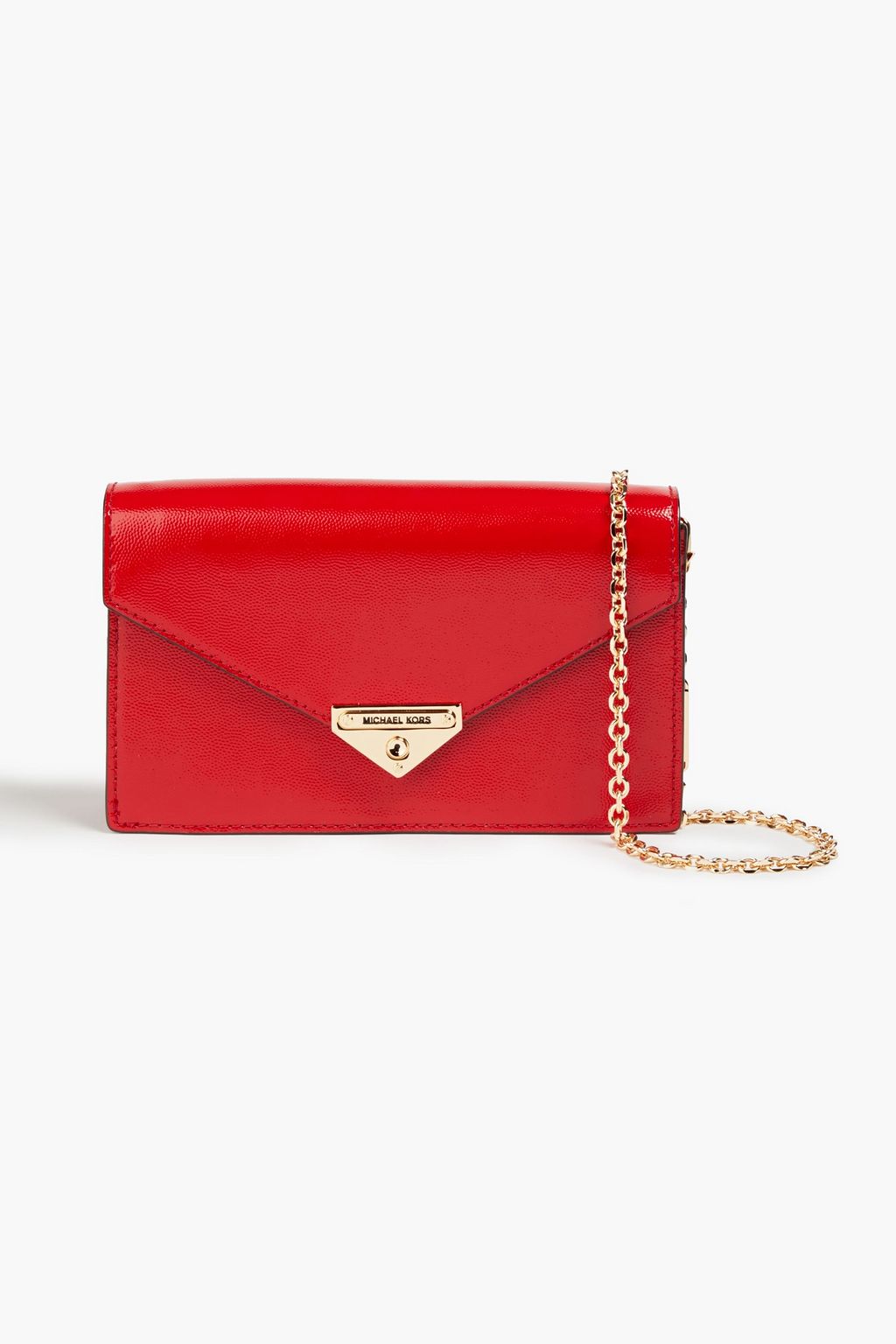 MICHAEL MICHAEL KORS Textured faux patent-leather clutch