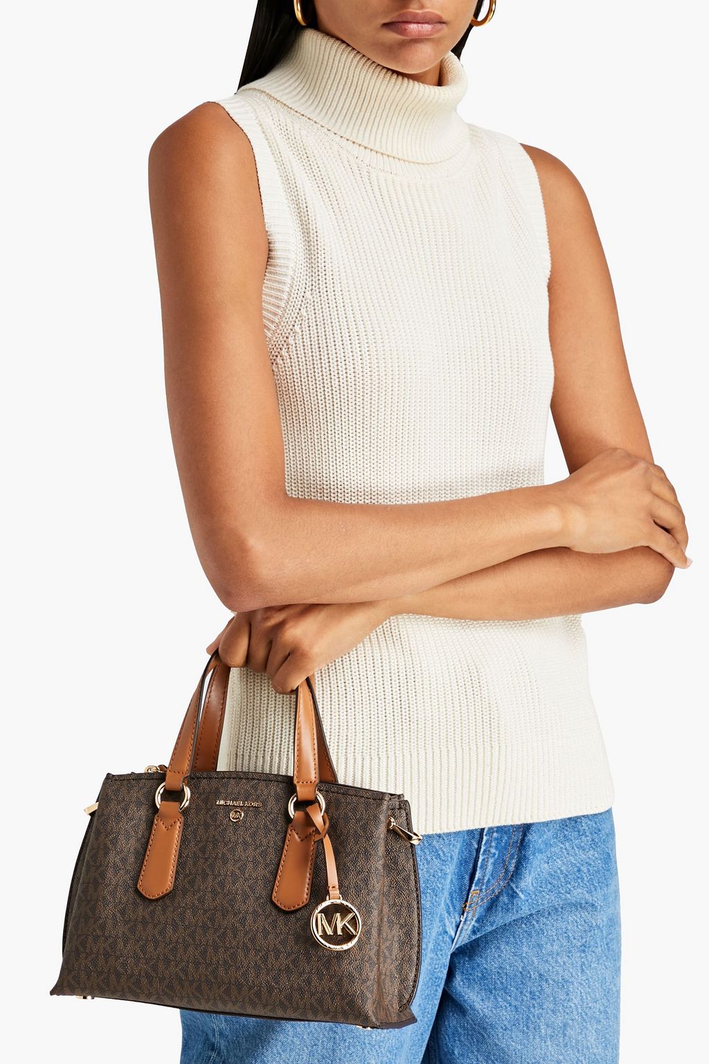 MICHAEL MICHAEL KORS Logo-print faux textured-leather tote