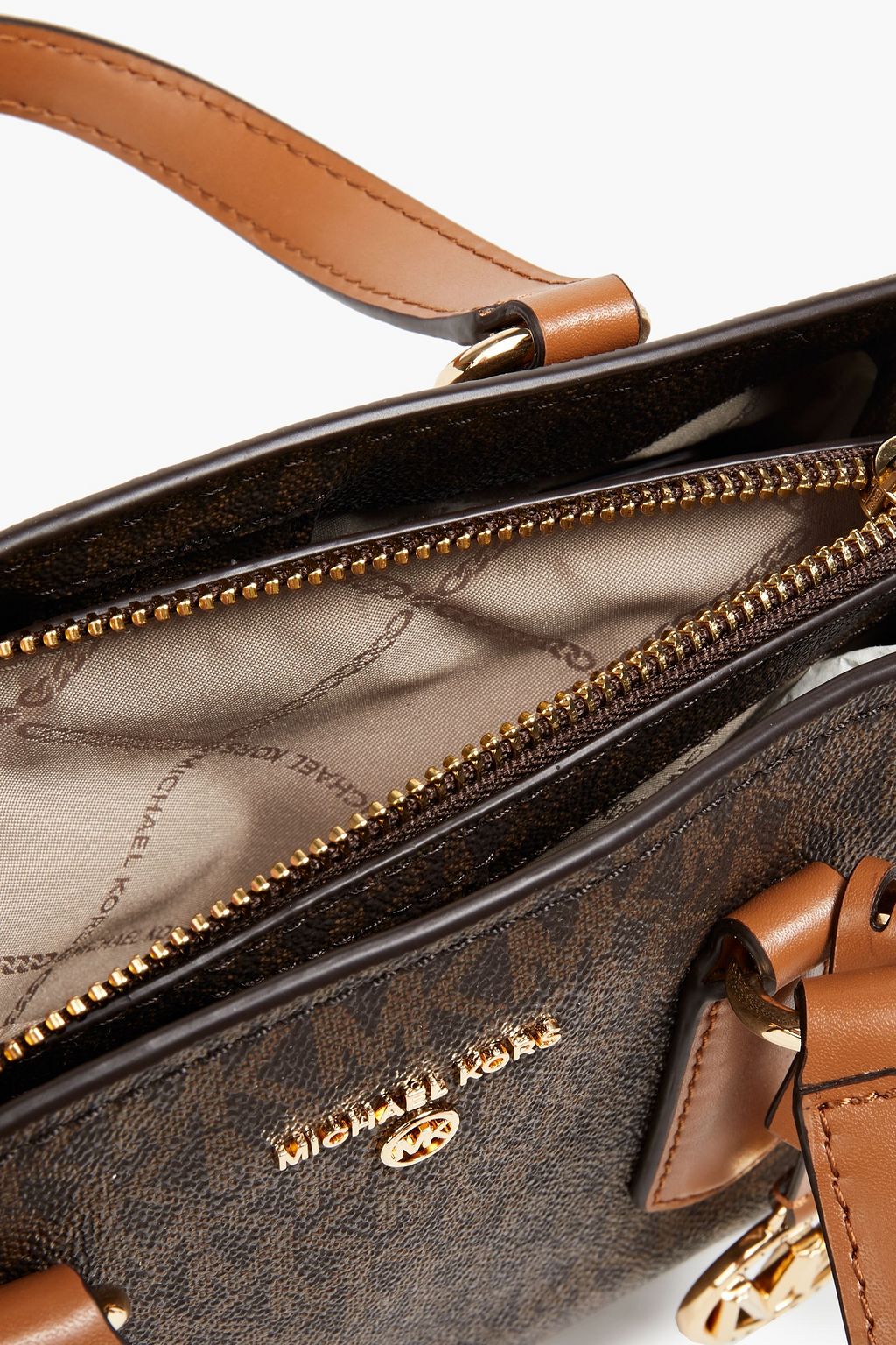 MICHAEL MICHAEL KORS Logo-print faux textured-leather tote