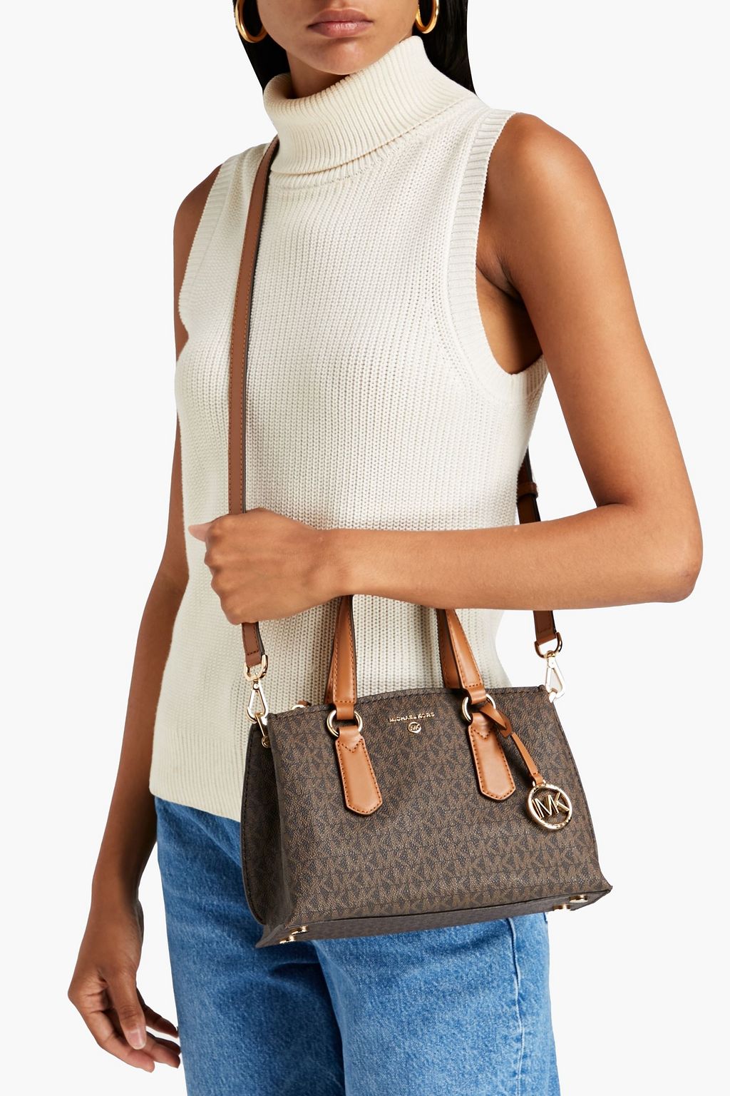 MICHAEL MICHAEL KORS Logo-print faux textured-leather tote