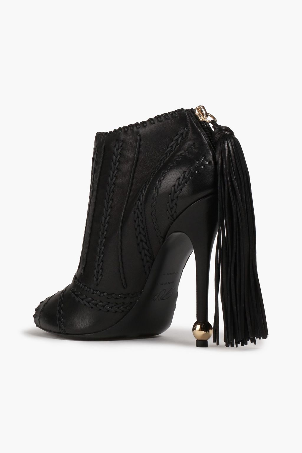 ROGER VIVIER Tassel-embellished braided leather ankle boots