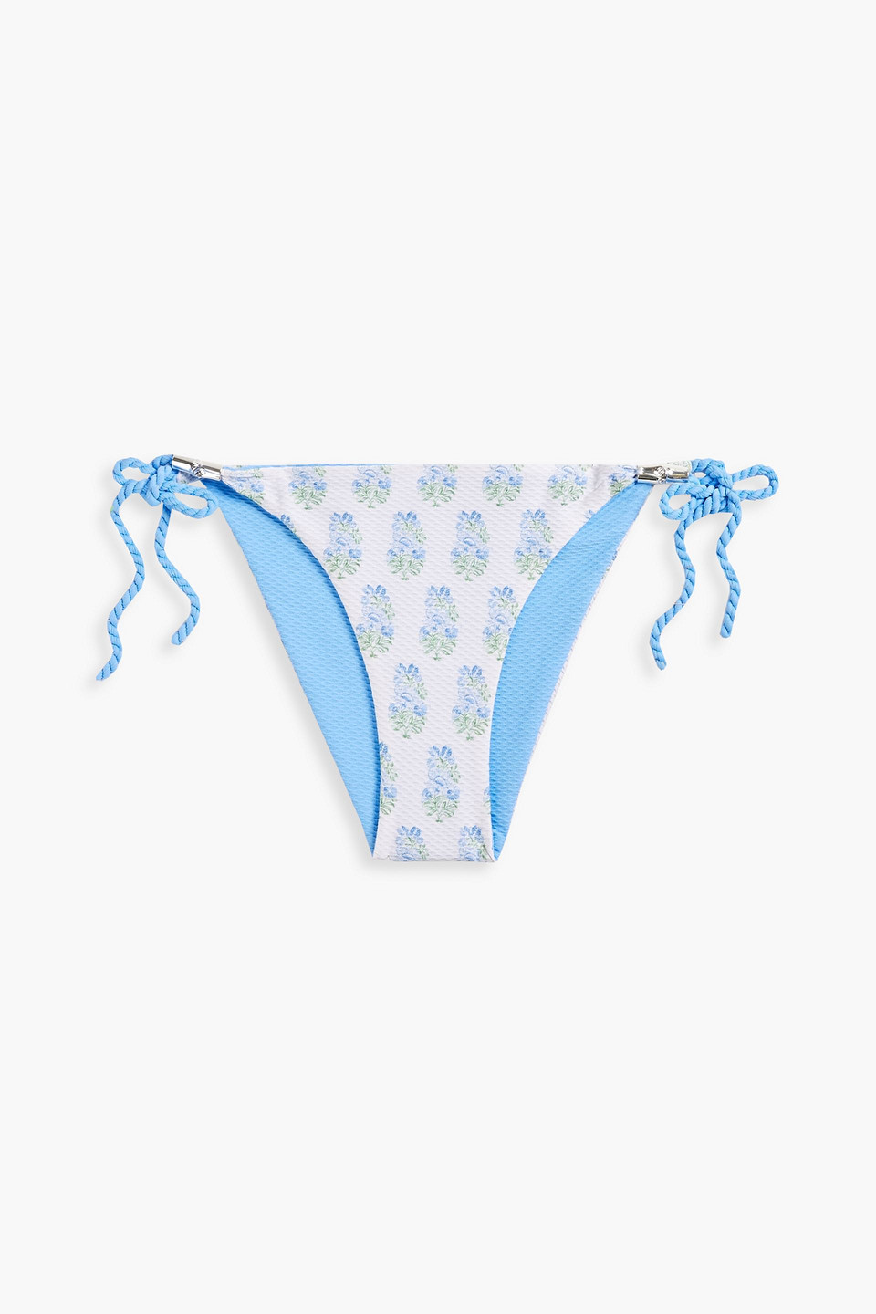 Heidi Klein Stretch-jacquard Low-rise Bikini Briefs In Light Blue