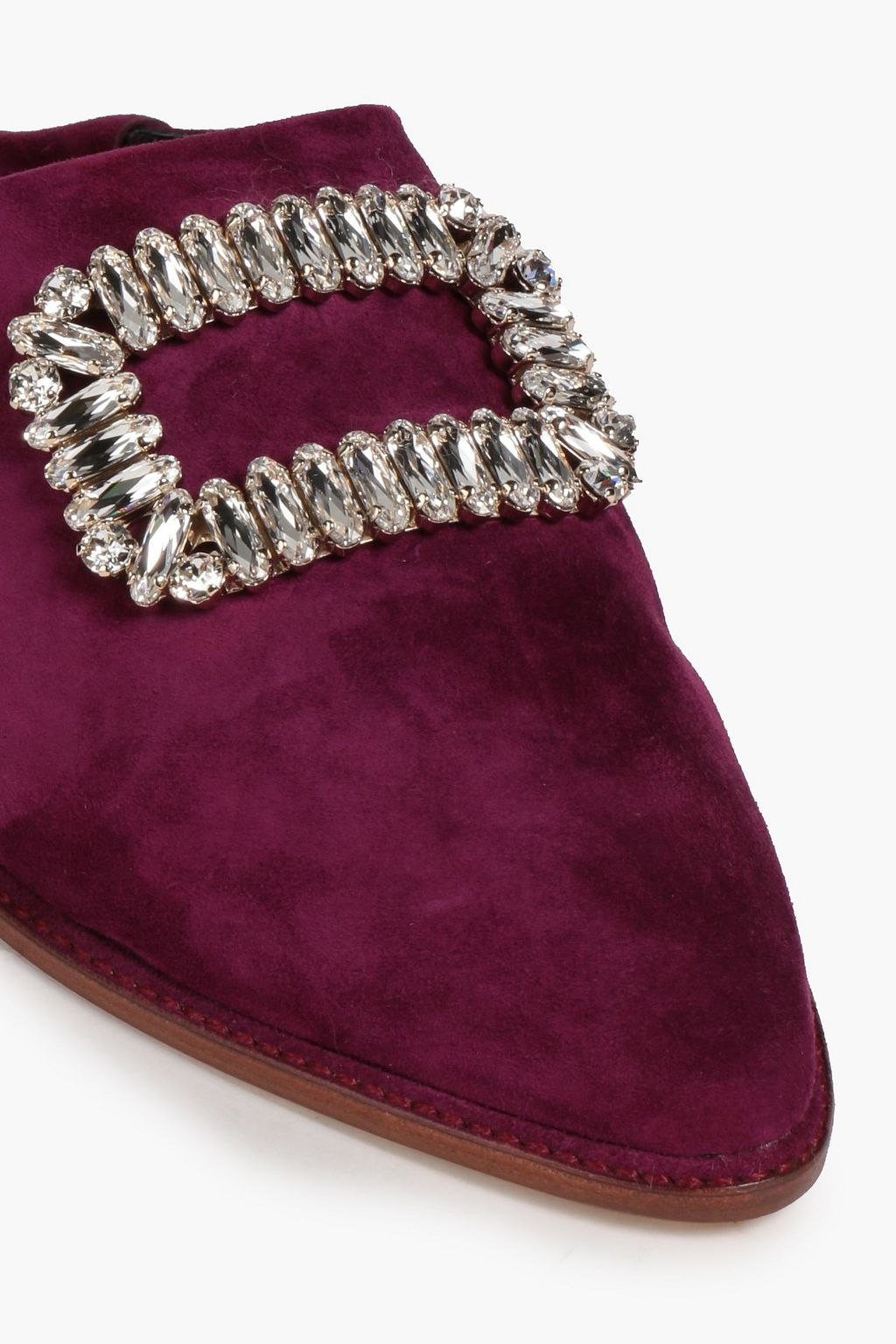 ROGER VIVIER Bab crystal-embellished suede slippers