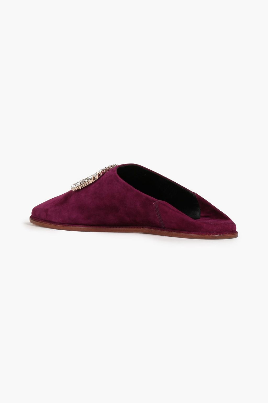 ROGER VIVIER Bab crystal-embellished suede slippers