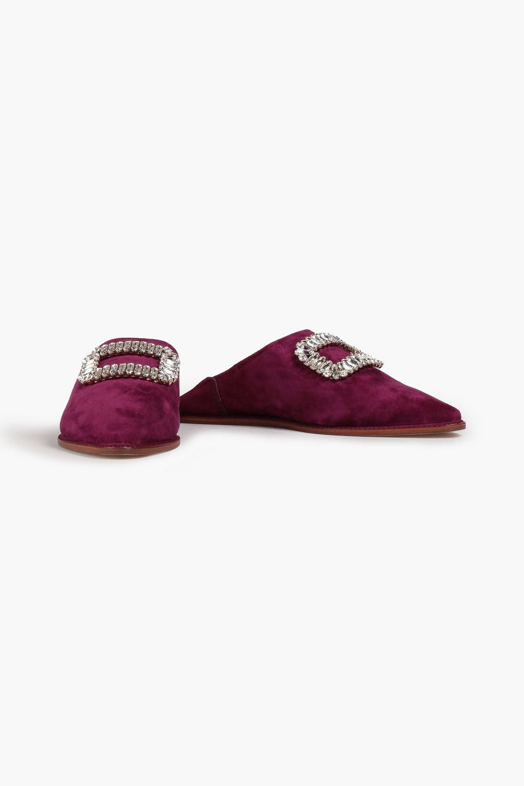ROGER VIVIER Bab crystal-embellished suede slippers