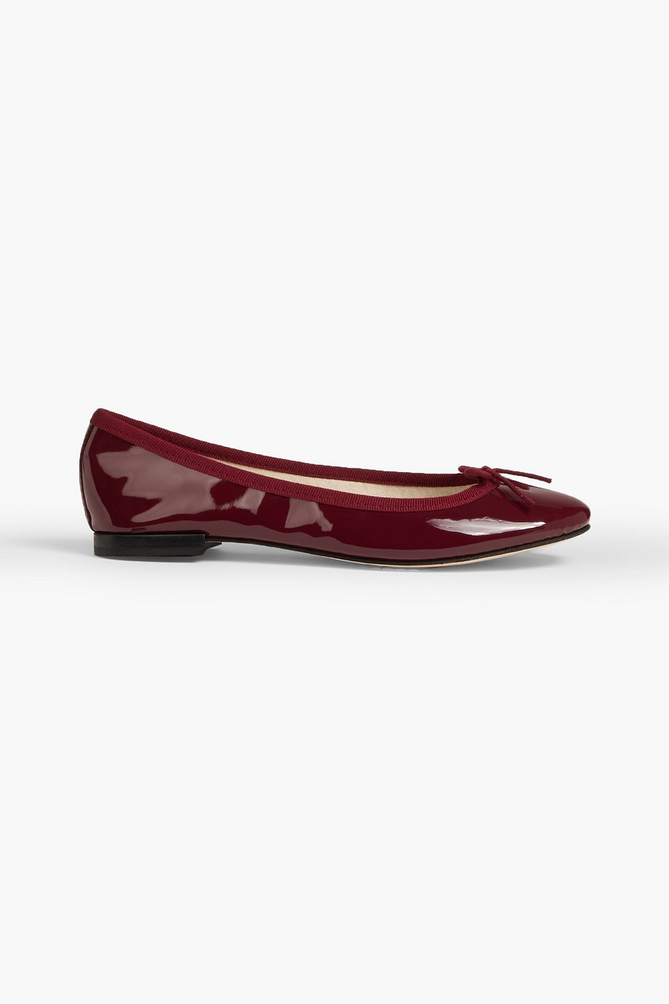 repetto - cendrillon bow-embellished patent-leather ballet flats - burgundy - eu 36