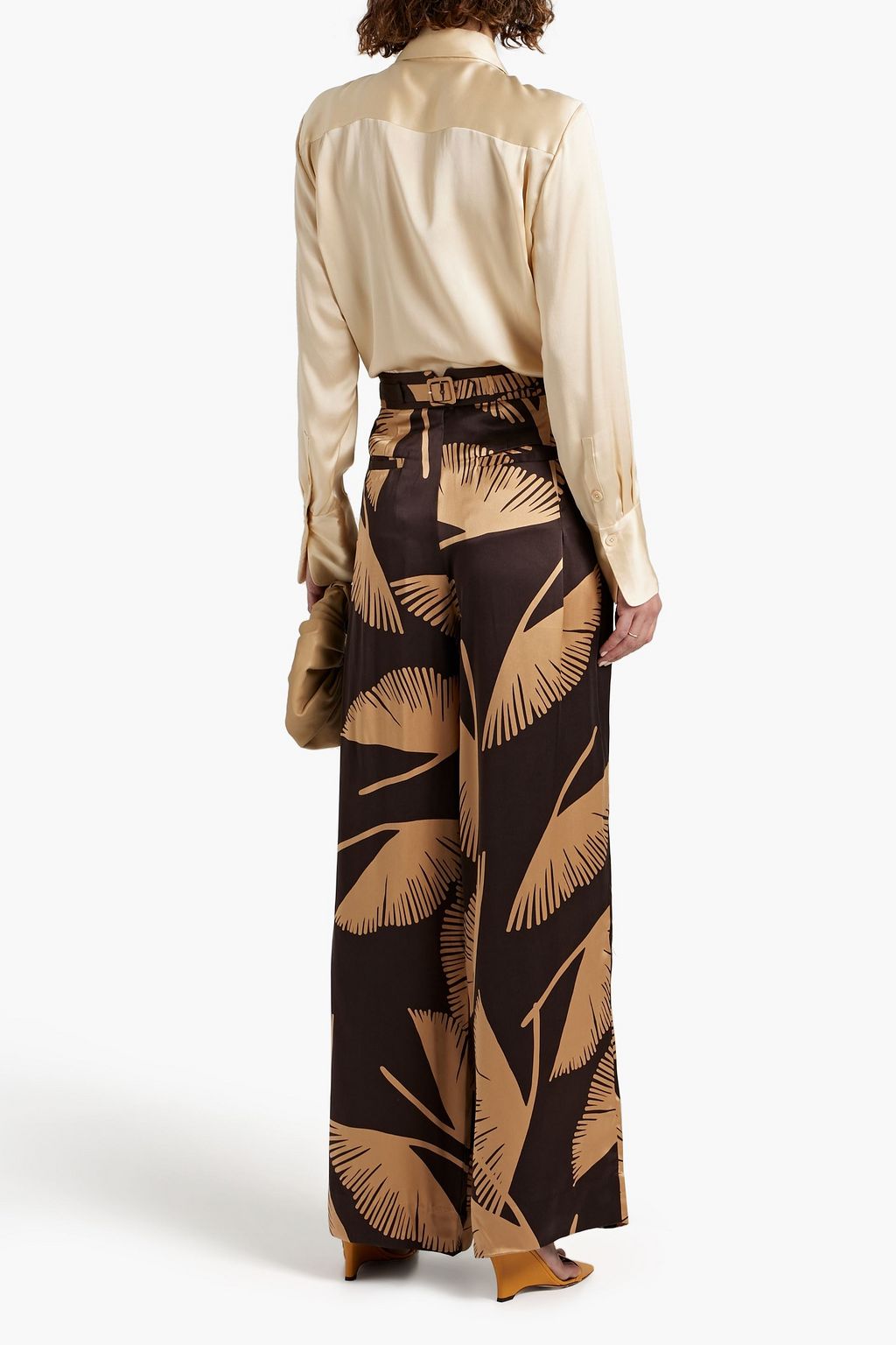 EQUIPMENT Saganne pleated printed silk-satin wide-leg pants