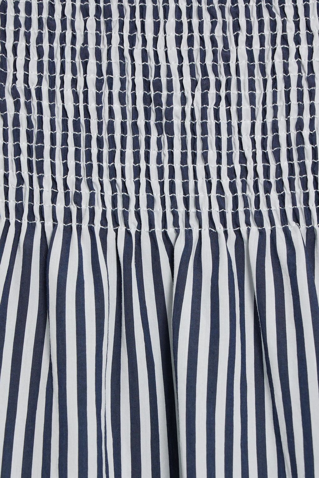 CHINTI & PARKER Smocked striped Lyocell-blend poplin maxi dress