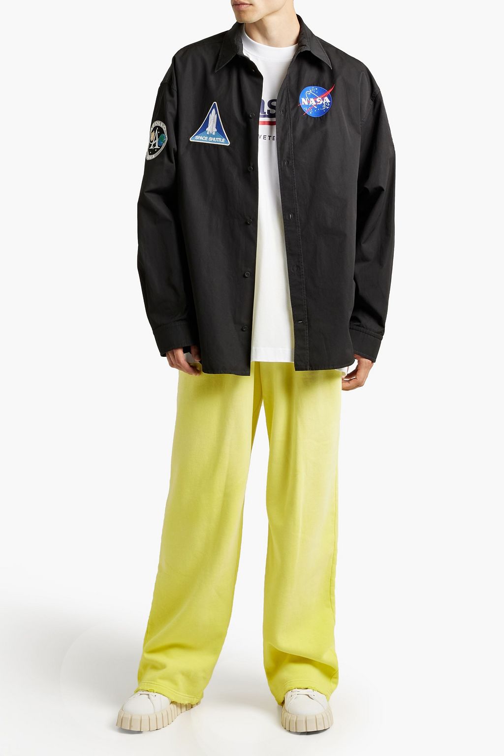 BALENCIAGA Distressed cotton-fleece sweatpants
