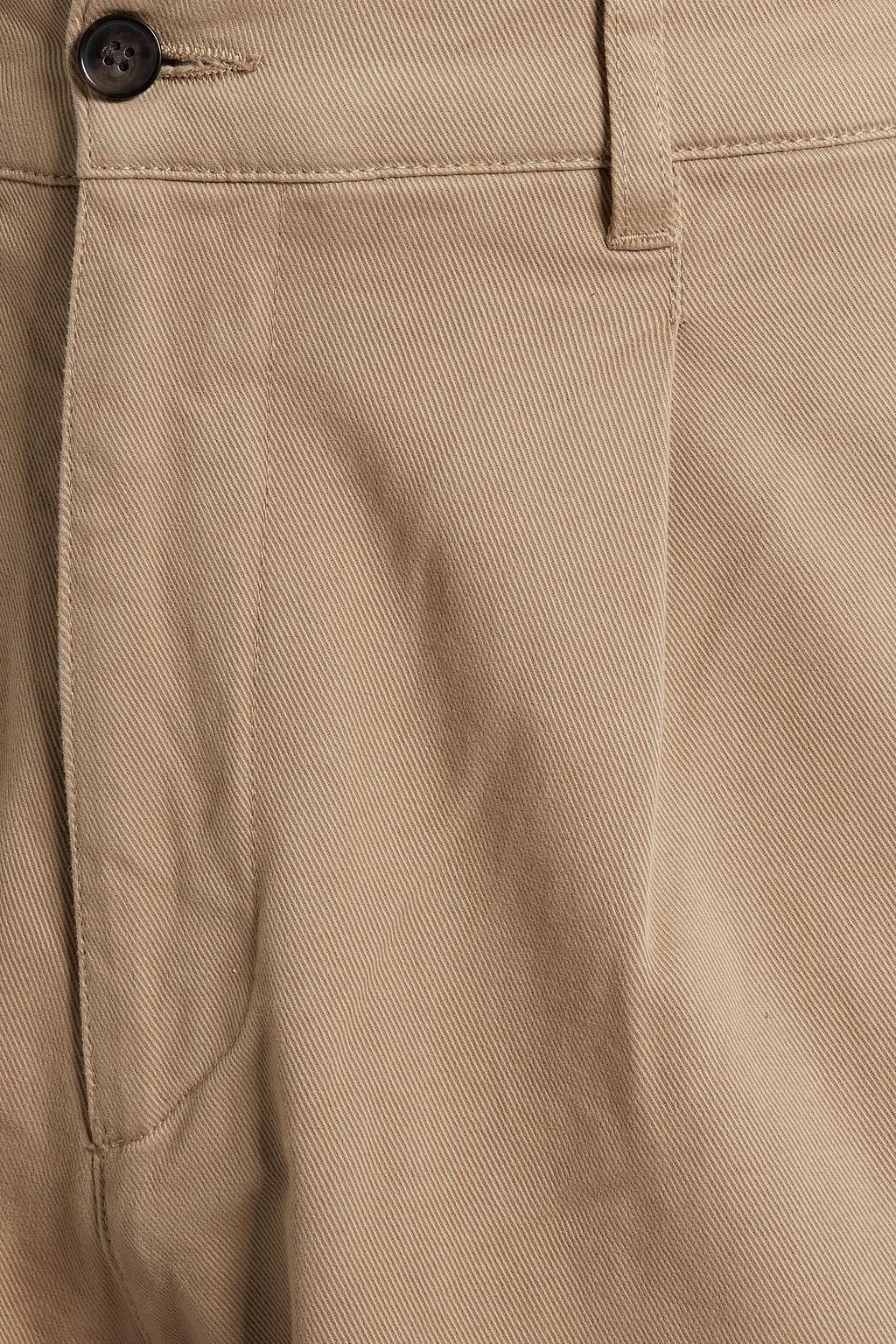 OFFICINE GÉNÉRALE Pleated cotton-blend twill chinos