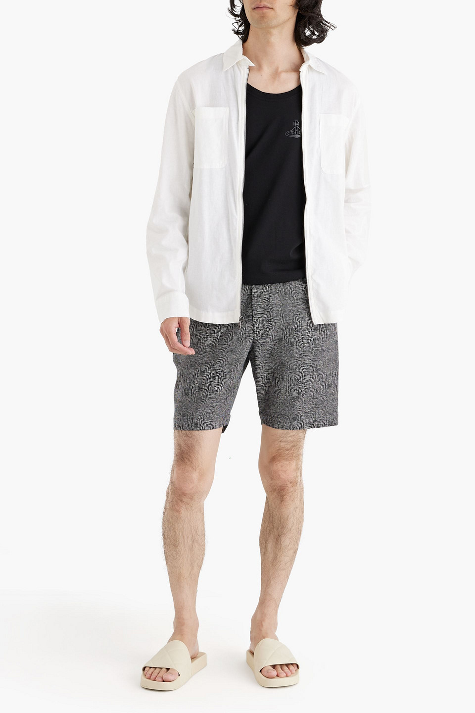 ONIA LINEN ZIP-UP OVERSHIRT