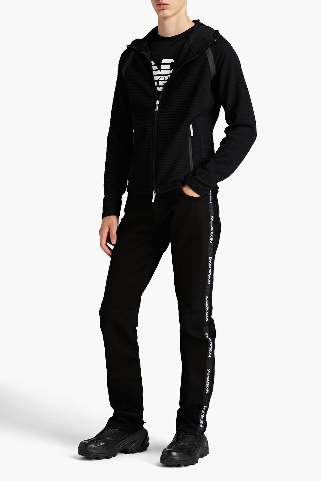 EMPORIO ARMANI Logo-print denim jeans